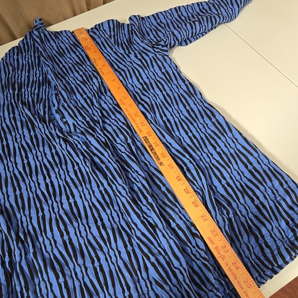 Habitat Open Cardigan Womens Medium Blue Textured Stretch Sweater Office Preppy - Picture 10 of 12